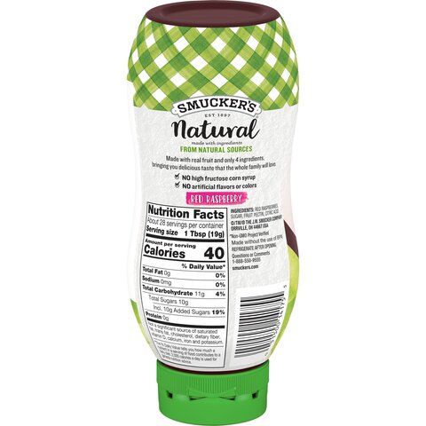 Natural Red Raspberry Squeezable Fruit Spread